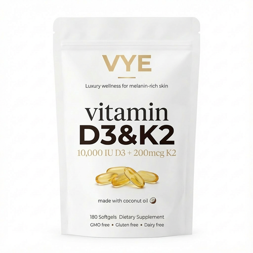 VYE Vitamin D3 + K2 - The Glow Vitamin for Melanin-Rich Skin